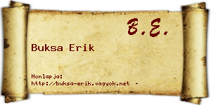 Buksa Erik névjegykártya